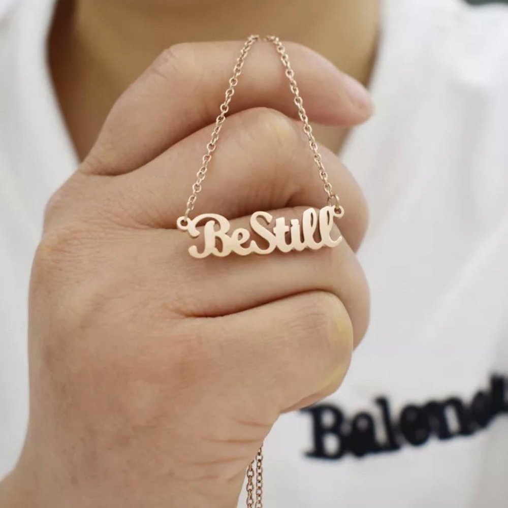 Be still know I am God necklace | Rose Gold | psal